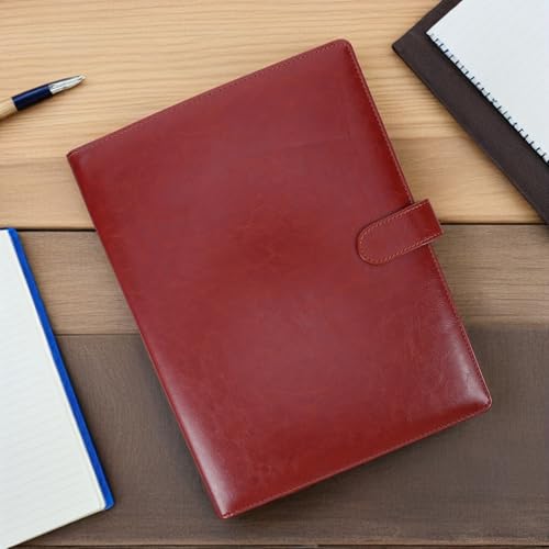 Porte-documents multifonction marron format A4 porte-bloc-notes intégré pour bureau