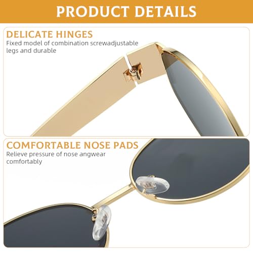 Image of PROBEROSSunglasses for Women- Fashion Retro Sunglasses, Anti-glare Tinted Lens, Round Metal Frame Sunglasses, with PU Sunglasses Case, Microfiber Lens Cloth, Screwdrive, Soft Pouch