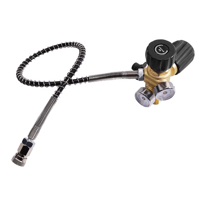 Compresseur Haute Pression Tuxing 4500 Psi - Station Remplissage PCP, Paintball, Double Jauge, Tuyau 57 Cm