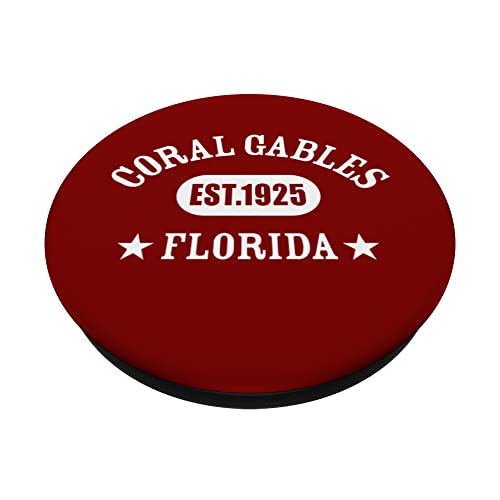 CORAL GABLES FL Classic Athletic Design PopSockets Swappable PopGrip, Black - Image 2