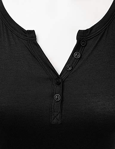 LALABEE Women's Deep V-Neck Short Sleeve Basic Henley Button T-Shirt for Women4