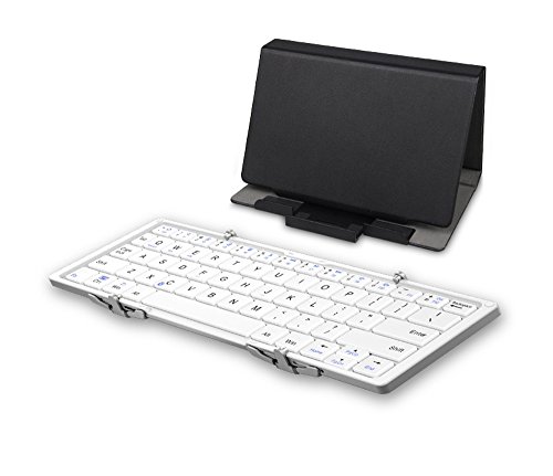 Yk Pliable Tri-Fold sans Fil Ultra Portable Bluetooth 3.0 Clavier, Conception Ergonomique avec Batterie intégrée Batterie au Lithium polymère pour iOS/Android/Windows tablettes et Smartphones