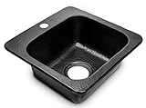 Monarch Abode 19192 Matte Black Hand Hammered Baxter Bar Prep Sink (15 inches)