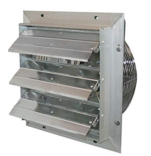 J&D Manufacturing VES20 ES Aluminum Shutter Fan, 20" Size, 115V/230V, 1/3 hp, 1 Phase, Variable Speed , Chrome