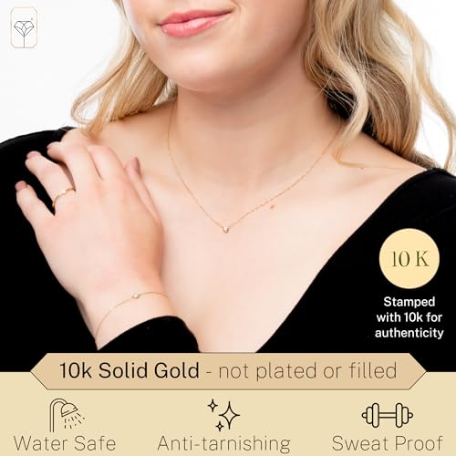 MAX + STONE 10K Yellow Gold Labgrown Diamond Bezel Ring | Gold Rings For Women | Size 6 to 83