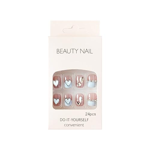 Miniatura 4 de TMLECE TM Uñas postizas cortas redondas a presión, 24 unidades, uñas postizas cortas y redondas para mujeres, niñas, adolescentes con pegamento