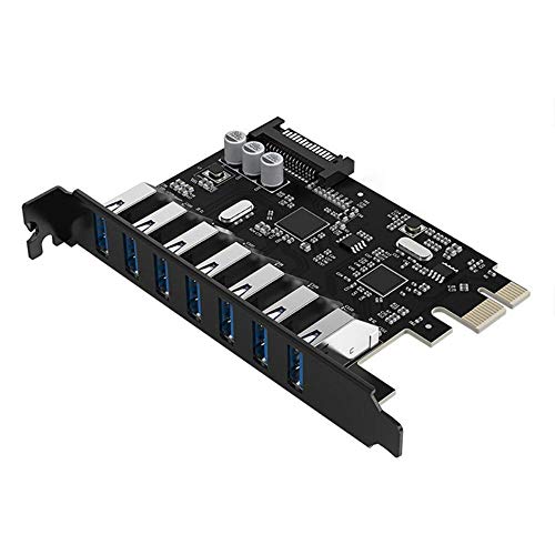Multiplicador PCI-E USB 3.0 de 7 puertos de alta velocidad con alimentación estable SATA