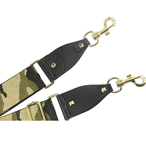 Image of Duwi Wide Purse Strap Multicolor Striped Guitar Style Strap Adjustable Canvas Crossbody Bag Strap