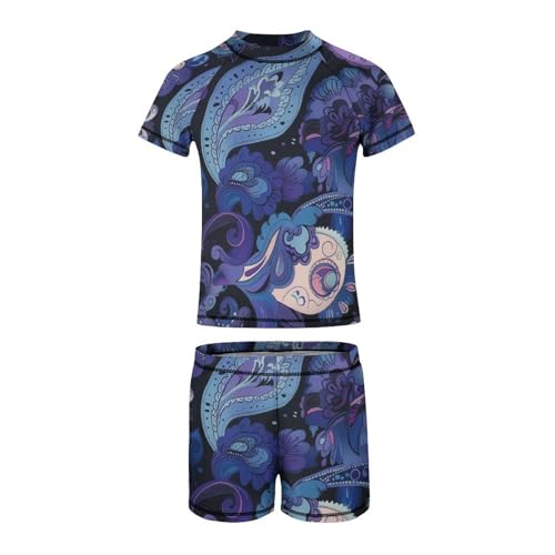 Paisley PurpleChildren's Casual Swimsuit Set - Simple and Versatile8-10Y（130cm）2