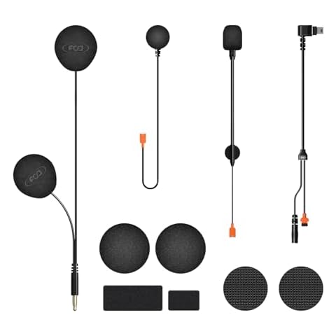 FODSPORTS High Resolution Sound Quality Speakers Headphone Cable, Only for M1-S PRO Motorcycles Bluetooth Intercom Accessories Kit (Hard Microphone and Soft Microphone) Cover