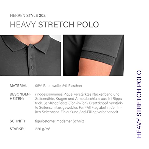 HRM Heavy Stretch M Polo, Grigio (Dark Grey