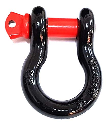 Manilha Forjada Curva 3/4 com Pino Rosqueado - Preta