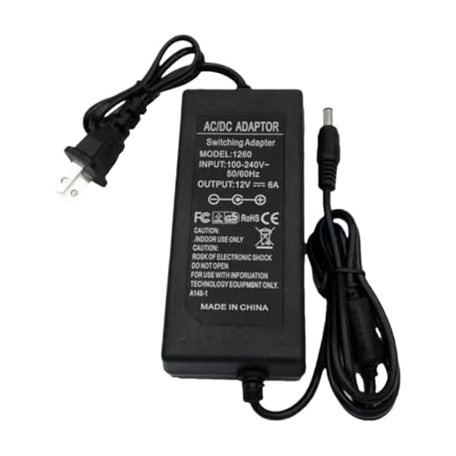 Adaptateur secteur 12V 6A 72W transformateur alimentation moniteur LED