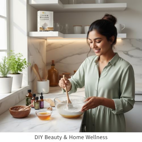 Image of Herbs Botanica Calcium Bentonite Clay Food Grade Powder Indian Healing Clay for Face and Body, Detox Body Wrap, Deep Pore Cleansing Facial, Natural Facial Mask 8 oz / 227 gms / 1 /2 lb