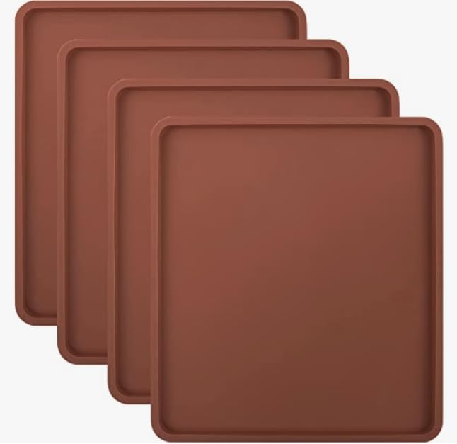 BEAST Fruit Leather Mats 4-Pack by Denali | Brown Non Stick Silicone Baking Mats for Jerky, Fruit Leather, Veggies, Chips, Dehydrated Snacks | Denali is a USA Company (BEAST Fruit Leather Mats (Brown, 4 Pack))