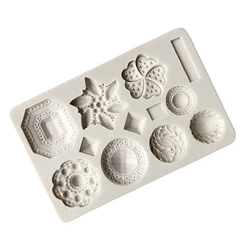 Molde de silicona con forma de joyería de gemas 3D, galleta de azúcar, magdalenas, molde para hornear chocolate, herramientas de decoración de pasteles, moldes de silicona para hornear para formas de