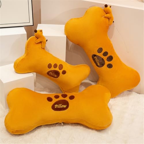 AQCQDQ Knochen-Dekokissen Aus Plüsch, Knochenform Kissen Kinder Kuschelkissen, Kuschelkissen Kinder Schmusekissen, Knochen Puppe für Home Sofa Schlafzimmer Bett Dekoration (50 cm,Knochen)