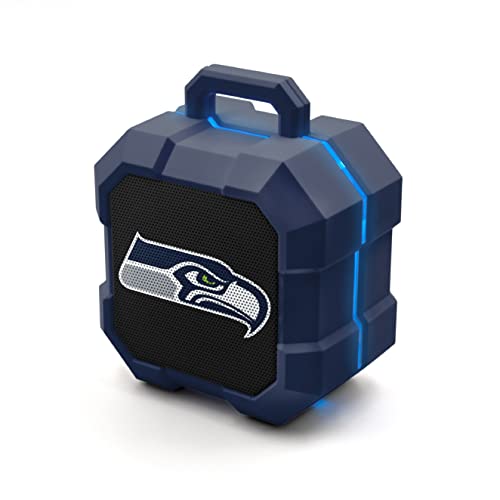 SOAR NFL Shockbox LED Wireless Bluetooth Speaker - Water Resistant IPX4, 5.0 Bluetooth with Over 5 Hours of Play Time - Small Portable Speaker - Officially Licensed NFL, Perfect Home & Outdoor Speaker -  Prime Brands Group Inc., NFL-BTX2-SHKS