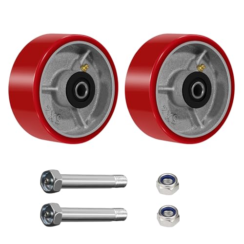 HANDSAMMU 5 Inch Heavy Duty Replacement Caster Wheels-1000LBS Capacity per Wheel, Polyurethane on cast Iron Wheel -1/2