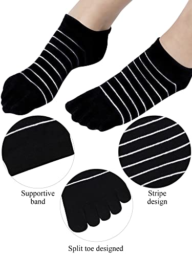 Sintege 5 Pairs Stripe Toe Socks Colorful Finger Socks for Women Girl Supplies3
