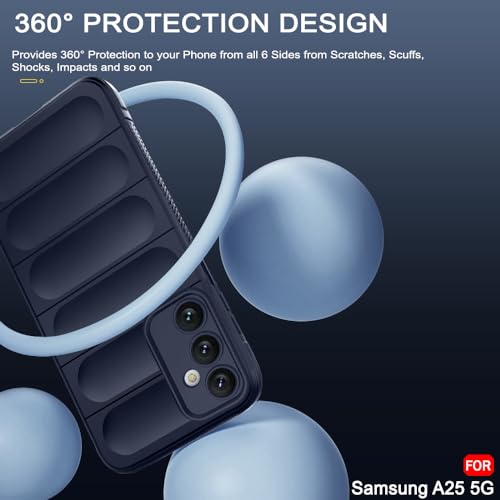 Image of TheGiftKart Liquid Silicon Back Cover Case for Samsung Galaxy A25 5G | Shockproof Military Grade Protection | Micro-Fibre Cloth On Inner Side | Built-in Anti-Slip Grip Samsung A25 Cover (TPU, Blue)