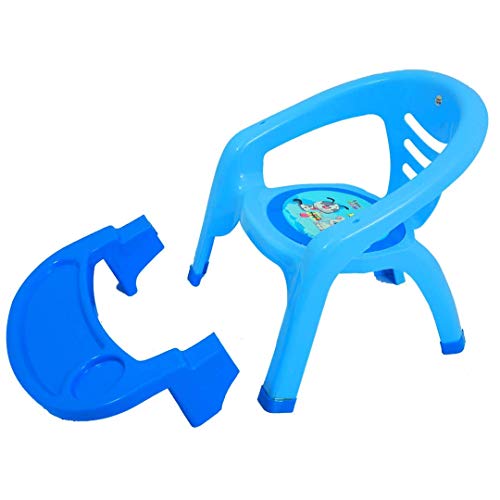 Image of Nabhya Small Baby Chair with Safety Tray and Soft Cushion with Baby Whistle Sound-Random Color (Blue)