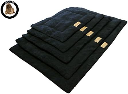Ellie-Bo Sherpa Fleece Mat Bed in Black - Fits 30" Cages and Crates
