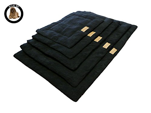 Ellie-Bo Hundebett aus Sherpa-Fleece, schwarz, geeignet für Hundekäfig mit 76 cm