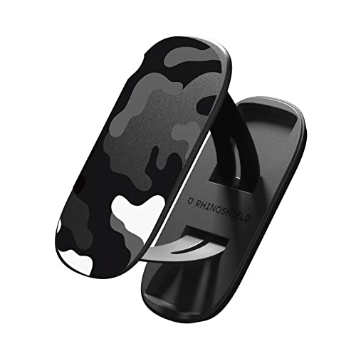 RHINOSHIELD GRIPMINI スマホリング 両面テープ式 スタンド機能 落下防止 薄型 取り外し可能 縦置き 横置き 片手操作 - Telo Mimetico B&W