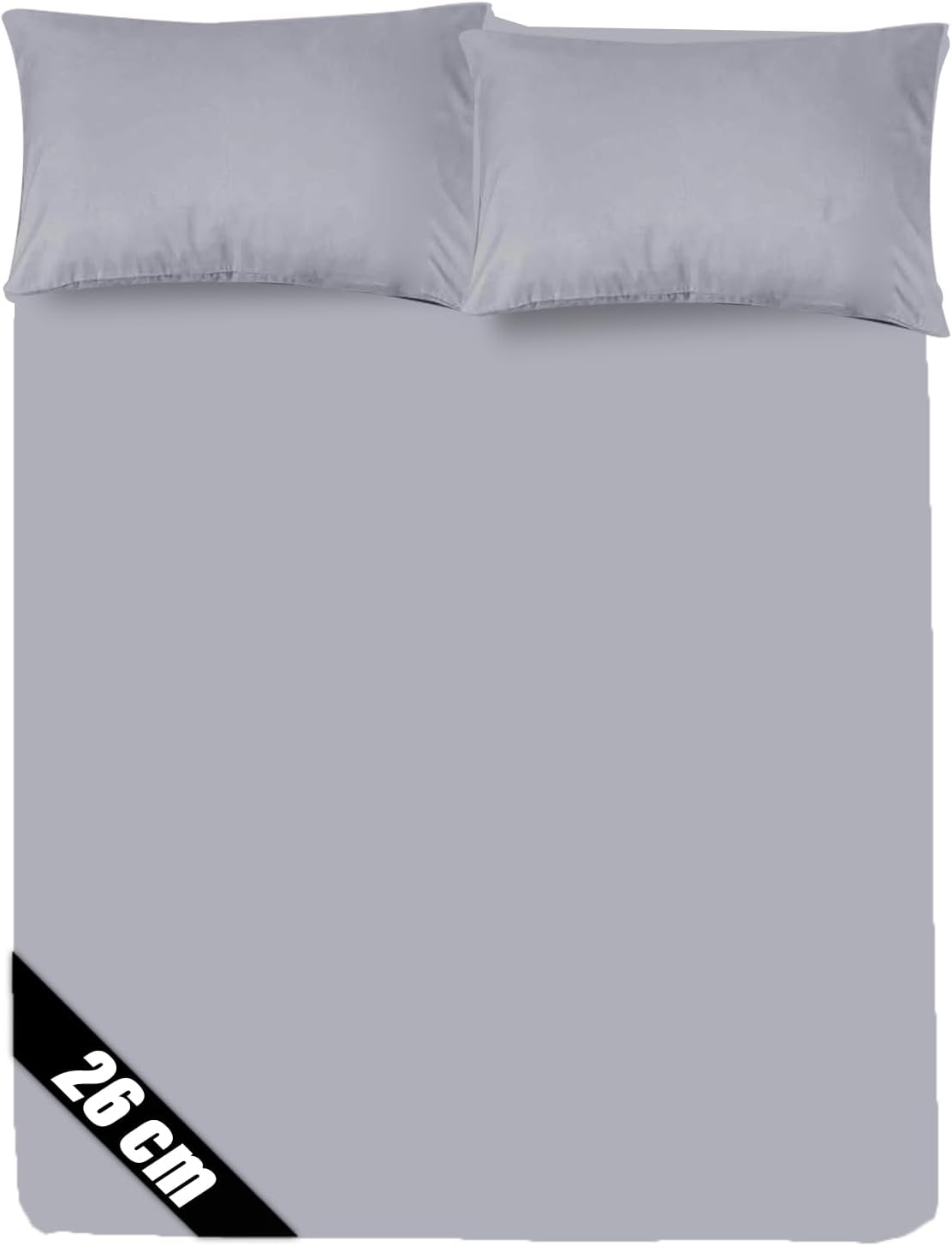 Sunshine Comforts Microfiber Fitted Sheets Breathable, Anti Wrinkle 26cm Deep Pocket Single Bed Sheets Silver Bedding & Linen- Single Bedding 90 X 190 CM Single Fitted Sheet