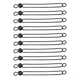 Bridas de silicona para una gestión ordenada de cables con diseño de bucle elástico reutilizable para auriculares, cargadores y cables electrónicos (negro, 108 mm)
