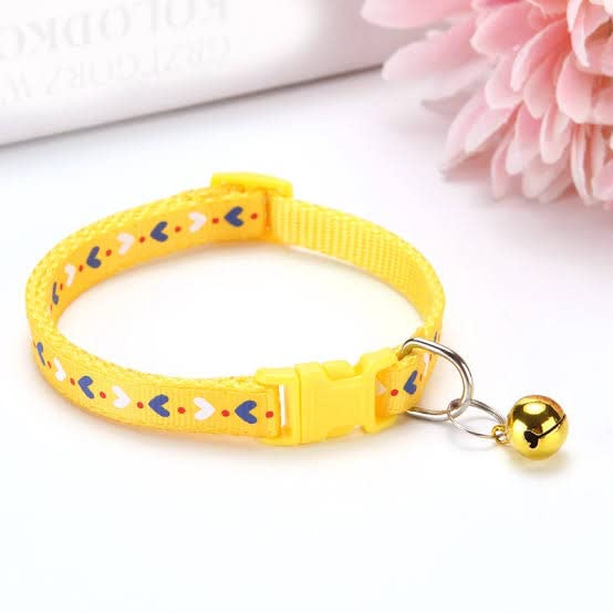 LitVibes Cat Collars Breakaway With Bell & Love Design,Kitten & Small Dogs Soft Adjustable,Safe,Solid & Protection For Cats & Puppies,Cute Kitty Neckband With Love Design(Yellow),?14 cm,W_2 cm (B0BN8LLLW7) Amazon Price History, Amazon Price Tracker