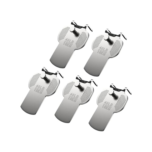 5 個のスチール製ウォールハンガー 重いメガネ用 アートワーク 簡単プッシュインストール 40ポンド耐荷重 乾式壁取り付け金具 錆びないスチールアートハンギングフック