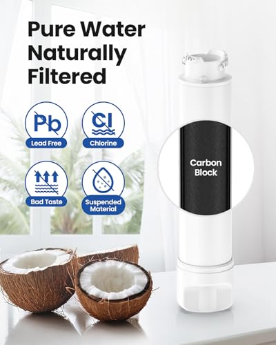 Ecoviva EPTWFU01 Replacement Water Filter, Compatible with Pure Source Ultra II, EPTWFU01C, 012505454226, 4562222, EWF02, PURE SOURCE ULTRA II, 3 Pack