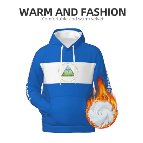 Nicaragua Flag Nicaraguans Men'S Hoodies Sweatshirt Pullover Fleece Hoodie Patriotic Outerwear3