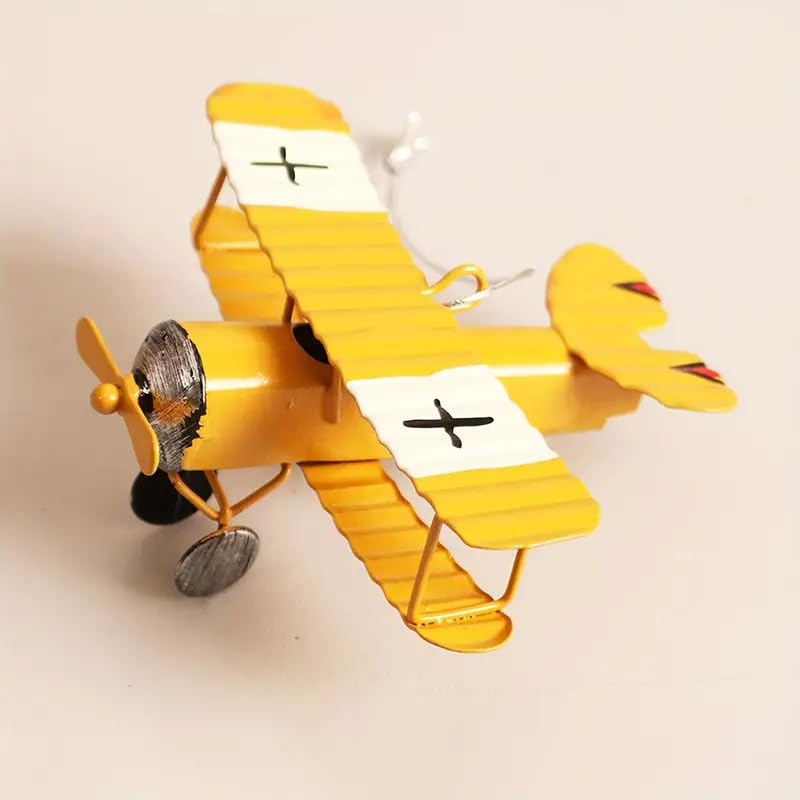 Image of BabyMoon Decorative Aircraft Small Aeroplane | Baby Photoshoot Props | Home Decor - Yellow