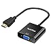 Price comparison product image HDMI to VGA, TechRise 1080P Active HDMI to VGA Adapter Converter Male to Female with Audio and Micro USB Charging Cable with Gold Plated High-Speed