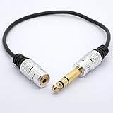 BSHTU Headphone Extension Cable 30cm/12inch Golden Plated Metal Stereo Jack Plug Socket Headphone...