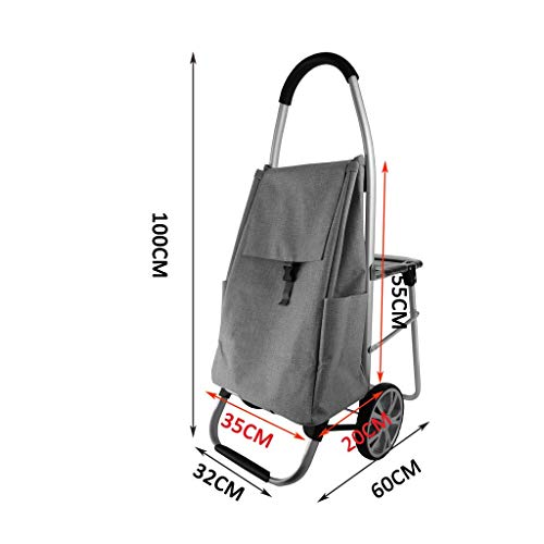 LDBDASA Tragbarer Sitzendes Klappwagen Mit Tragbarer Wasserdichter Stoffkapazität Erhöht/Gray/60 * 100Cm – Bild 3