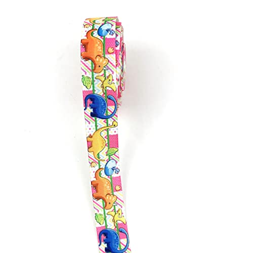 Heyiwell 10 Yards Multi Color Dinosaur Printed Grosgrain Ribbon For Gifts Wrapping Hair Bows Diy Crafts 22Mm #TOP25