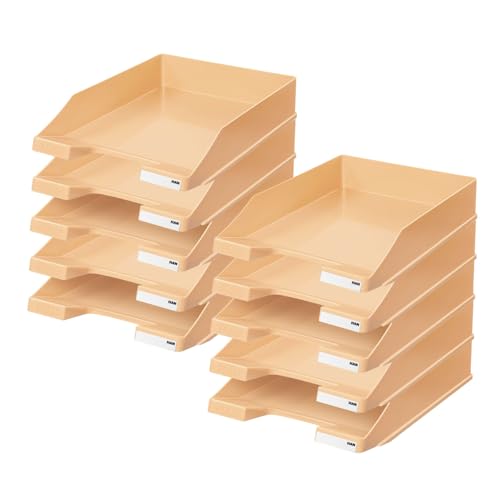 Rangement documents A4 orange pastel lot de 10 bacs Han
