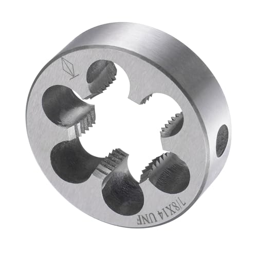 Image of CoCud Round Thread Repair Die, 7/8"-14 UNF Die 45mm OD, Alloy Tool Steel Cylindrical Pipe Threading Tool with 6 Chip Holes - (Applications: for Threading Repairing)