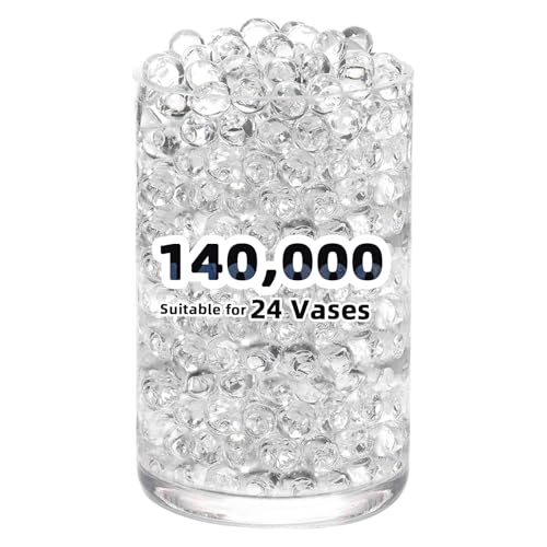 FALAMON 140 000 Clear Beads for Vases Transparent Vase Filler Christmas Decoration Wedding Centerpiece Floating Candles Floral Decoration