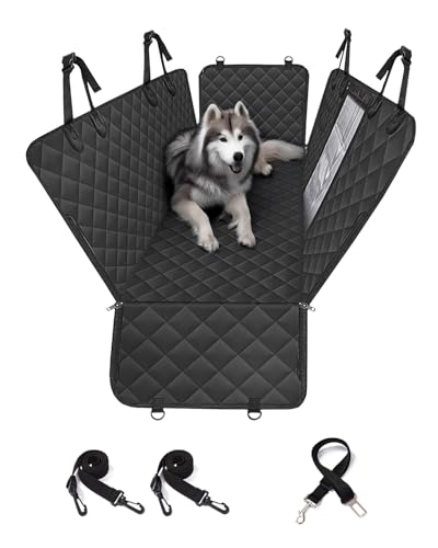 pettycare Dog Car Seat Cover for Back Seat, 600D Heavy Duty Waterproof & Scratch-Resistant for Car with Side Flap, Pet Back Seat Covers for Car with Seatbelt Black. - image 8