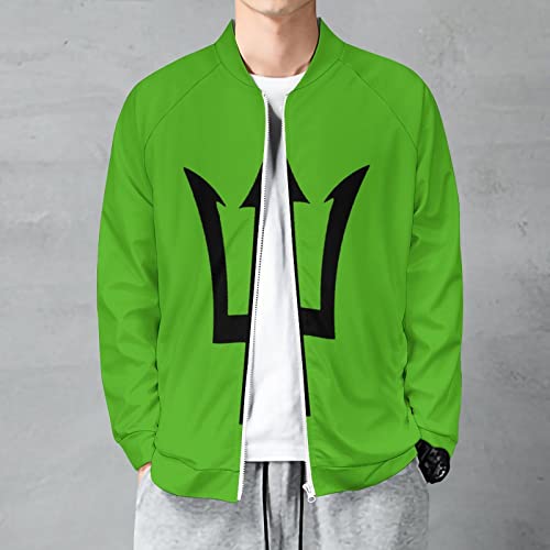 Fattyeery Mens Pullover Jacket Barbados Flag Autumn Soft and Comfortable Loose Hip-Hop for Men Long-Sleeved Sweatershirt for Boys L2