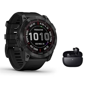 Garmin Fenix 7X Sapphire Solar GPS-Multisport-Smartwatch Touchscreen – DLC Titan – Musik Player – Navigation – schwarz inkl. Bluetooth Headset