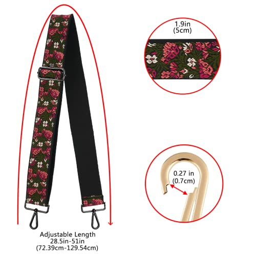 Image of ZOOEASS Nickel Buckles Wide Shoulder Strap Adjustable Replacement Belt Gun Buckles Guitar Style Crossbody Bag Strap