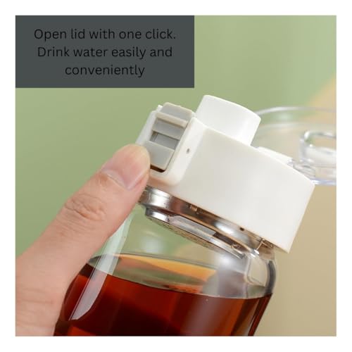 Image of Wosta Leakproof Glass Water Bottle with Stainless Steel Infuser Glass Tea Infuser Bottle with Strainer and Neoprene Sleeve for Loose Leaf Tea, Cold Brew Coffee. (C - WHITE, 450ML)