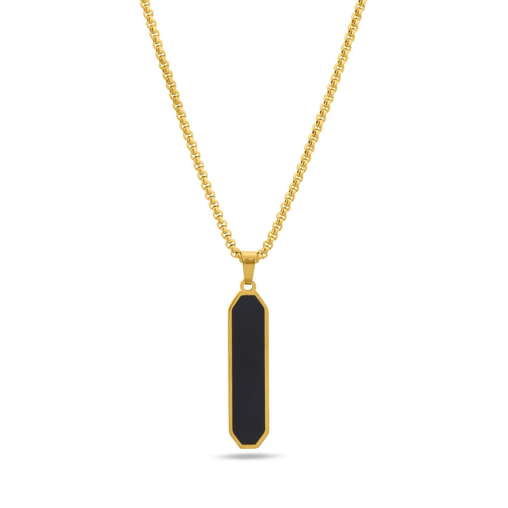 18k Gold Plated Midnight Prism Necklace for Mens - Gift for Boys & Men | Waterproof & Anti-Tarnish