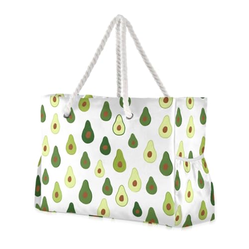 susiyo Avocados Beach Bags for Women Large Travel Tote Bag Waterproof Sandproof Lightweight Swim Pool Bag for Family Outdoor